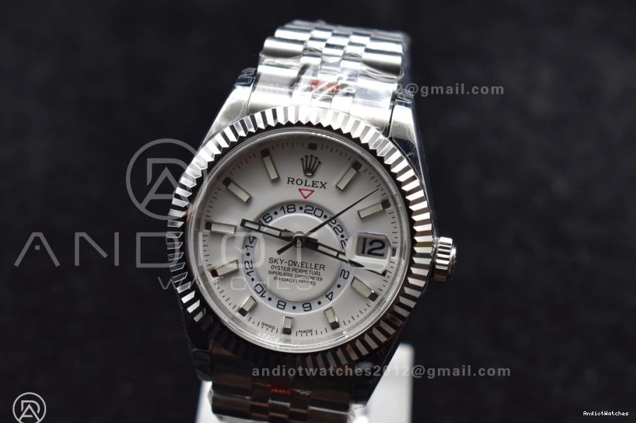 1110 White Bracelet Dial Skydweller SS Functional Noob Edition On SS A23J Best Jubilee 1019